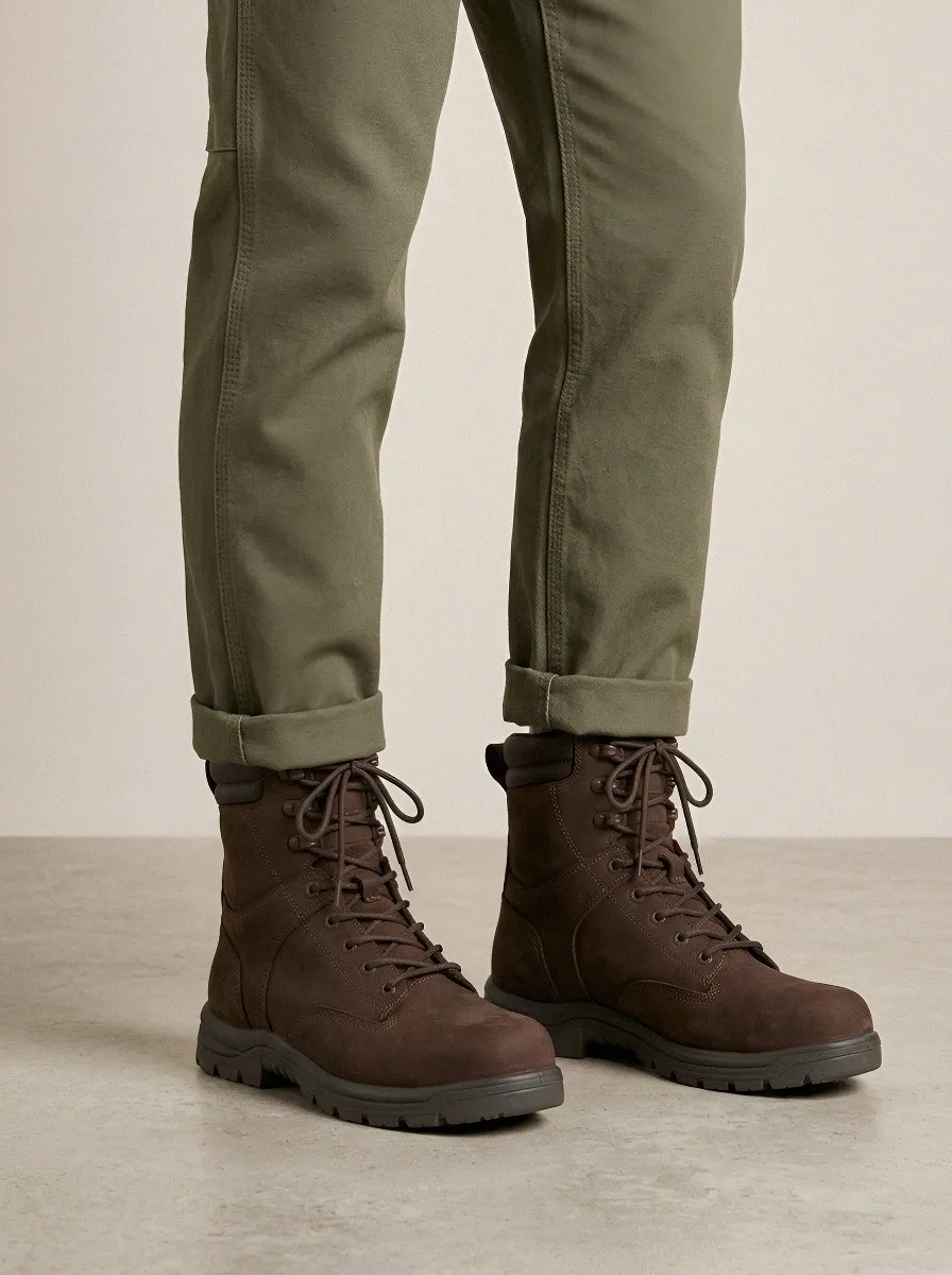 Men's Lace-Up Work Boots Leather