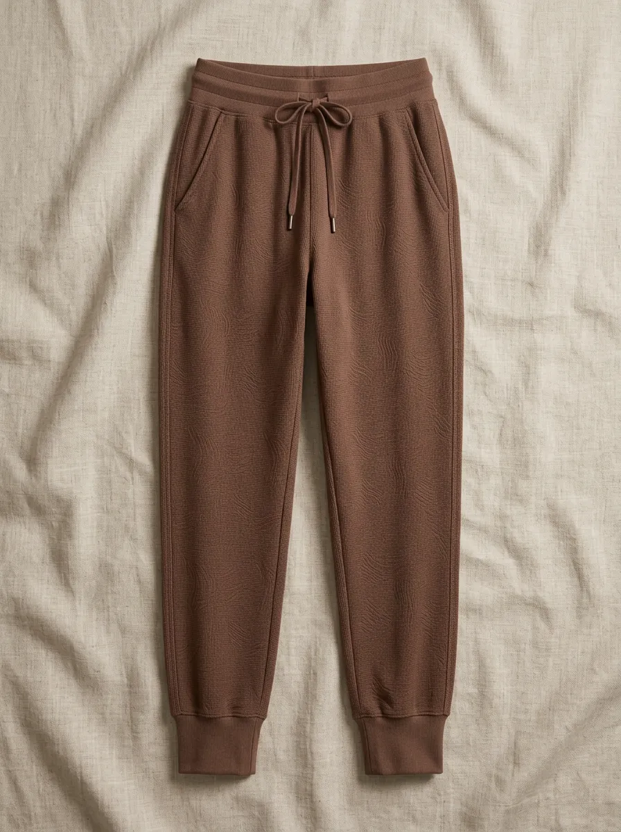 Women's Easygoing Printed Jogger Fit Waffle Lounge Pants