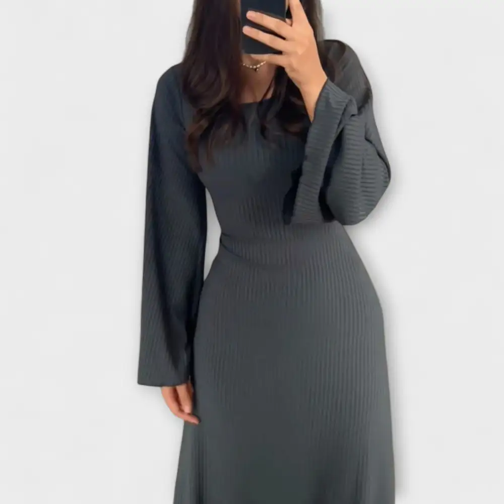 Relaxed Knit Detail Everyday Casual Dress