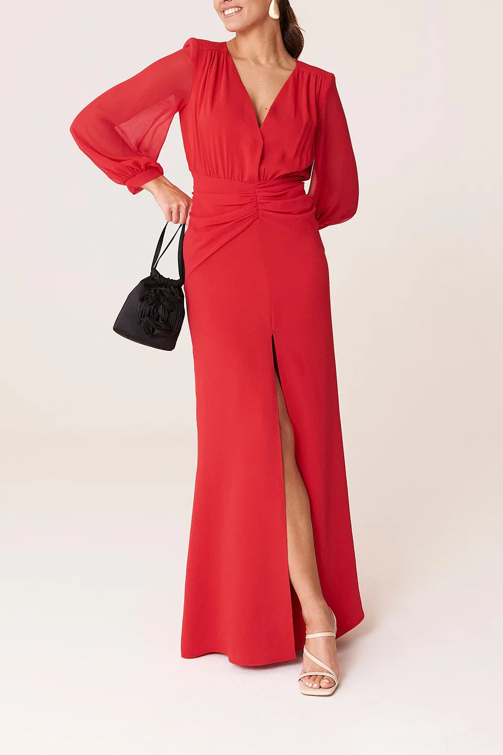 Long Sleeve V-neck Dress