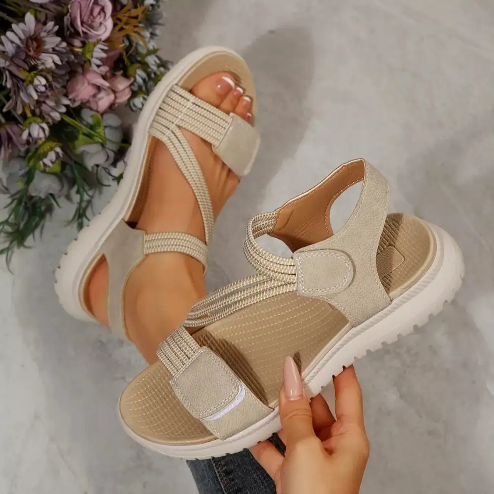 Lounge Open Toe Wedge Sandals