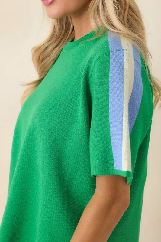 Green Multi Stripe Knit Top