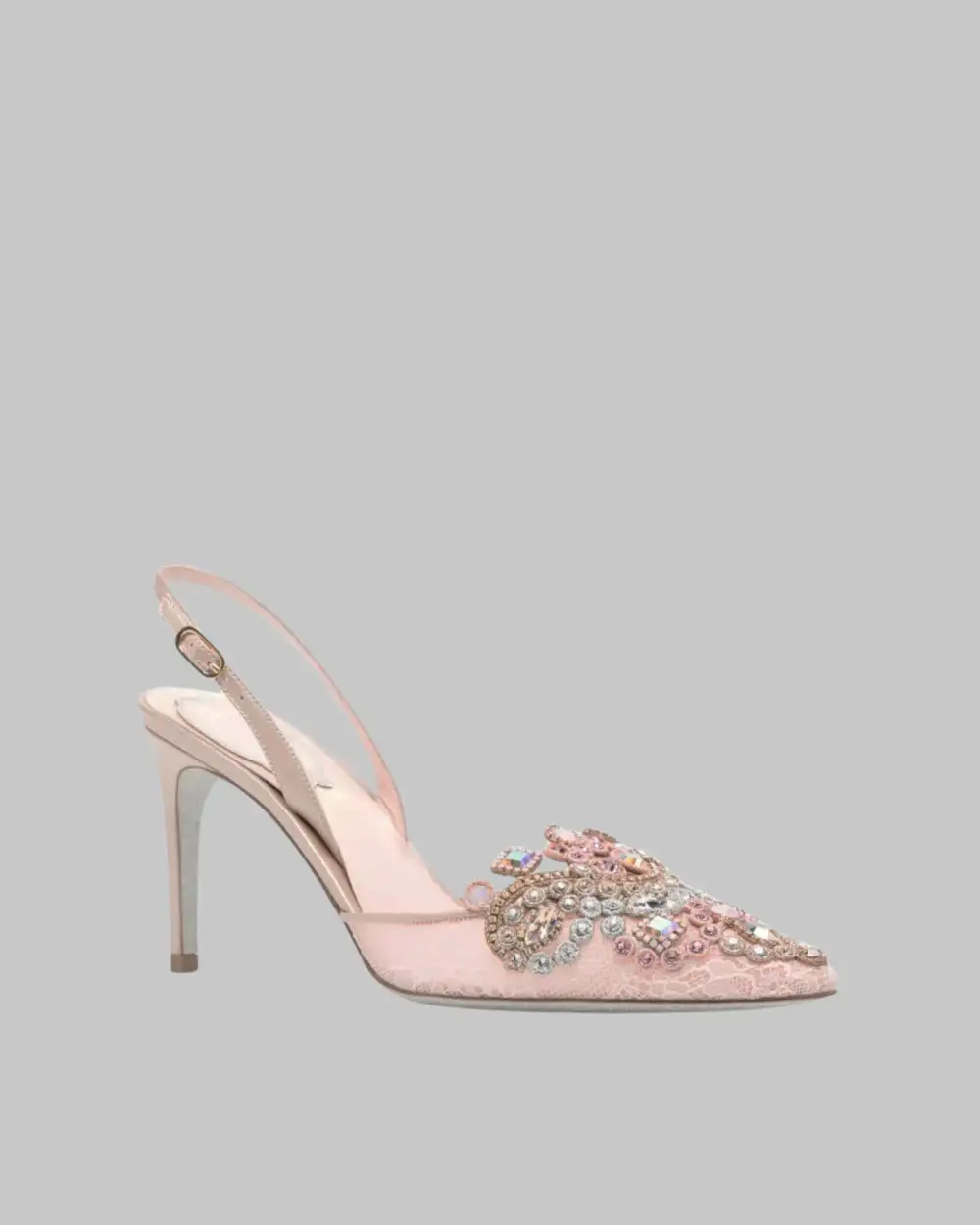 Diamond Embroidery Slingback Pumps in Pink