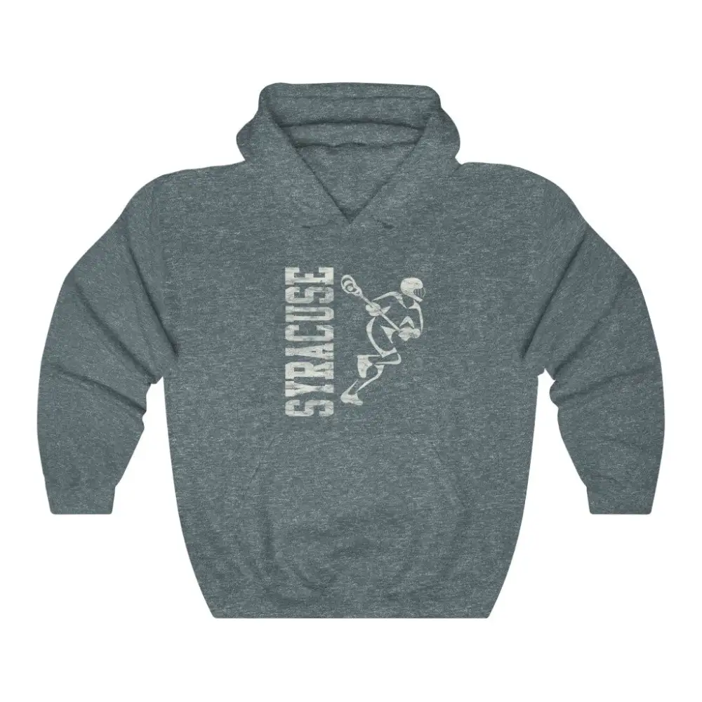 Casual Vintage Player Lacrosse Graphic Pullover Hoodie