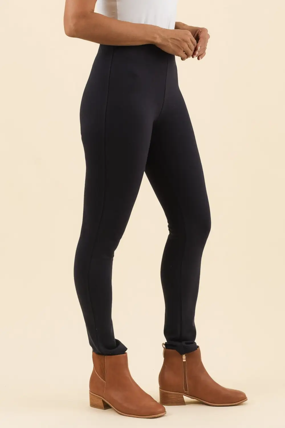 Elastic Waist Tapered Ankle Length Pants