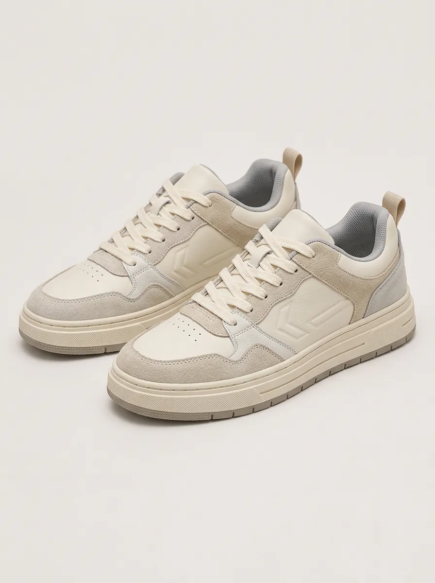 Men's Casual Minimalist Suede Paneled Skate Shoes