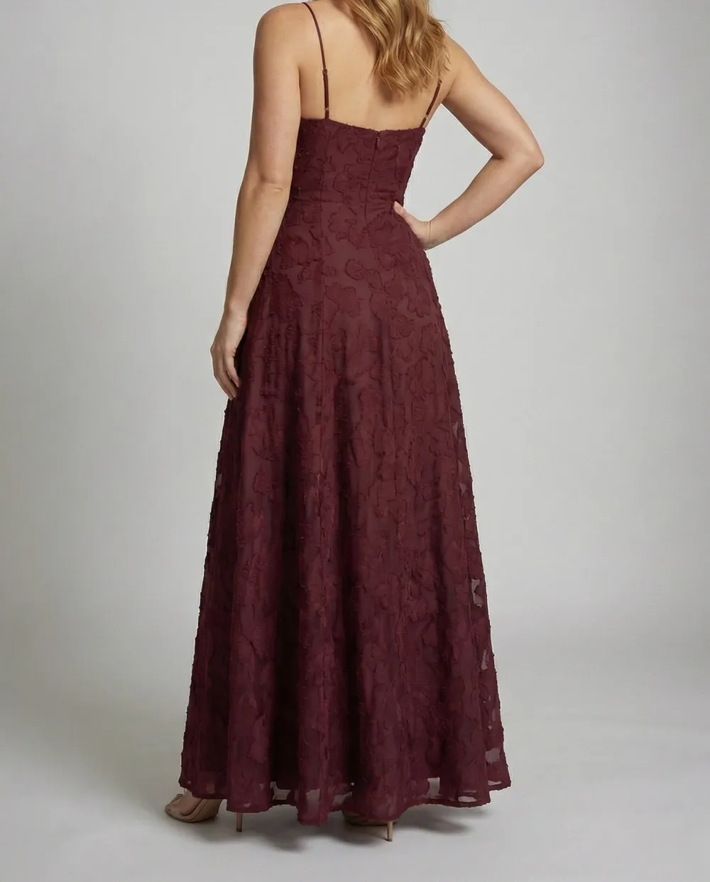 Women's A-Line Spaghetti-Strap Floral Bridal Dress