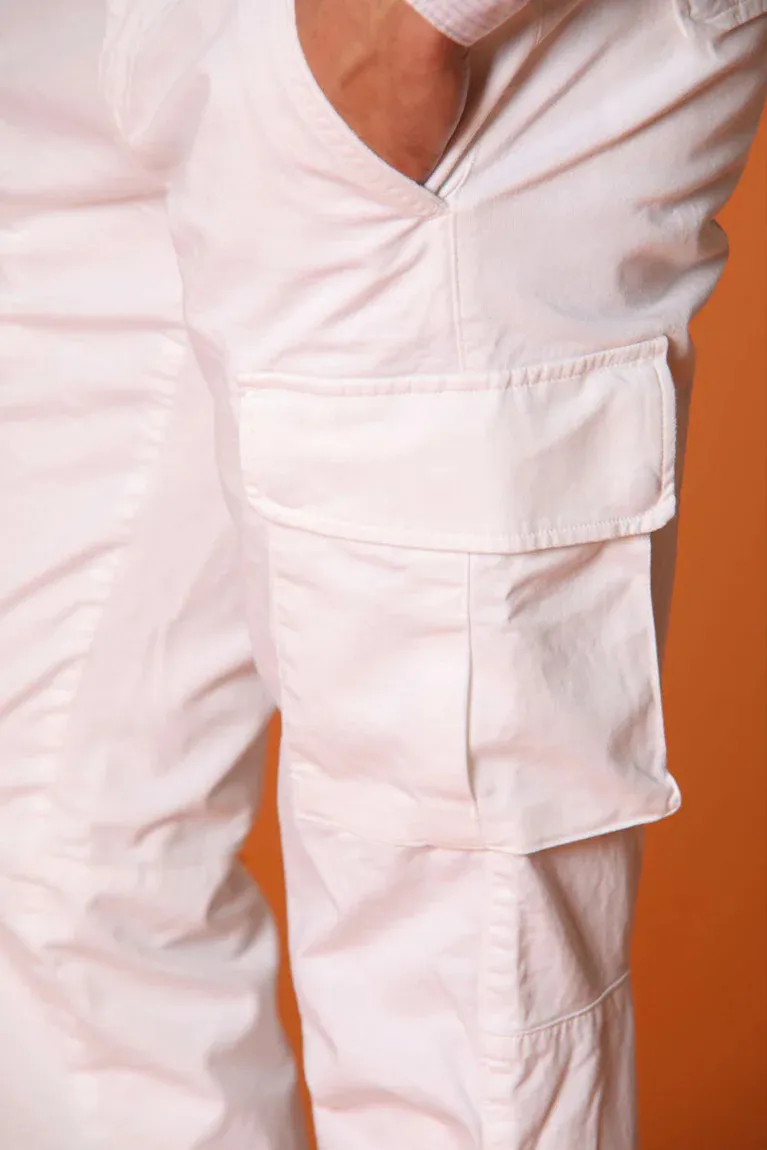 White Men's Slim Fit Cotton Stretch Overalls
