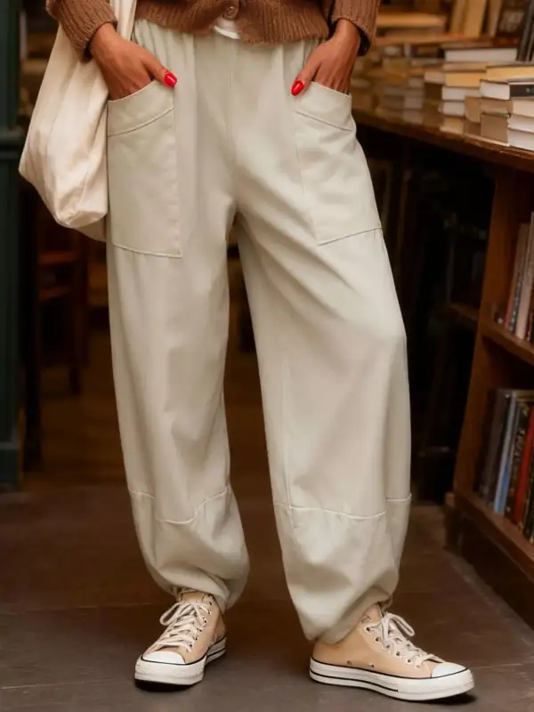 Relaxed Fit Pocketed Casual Everyday Pants