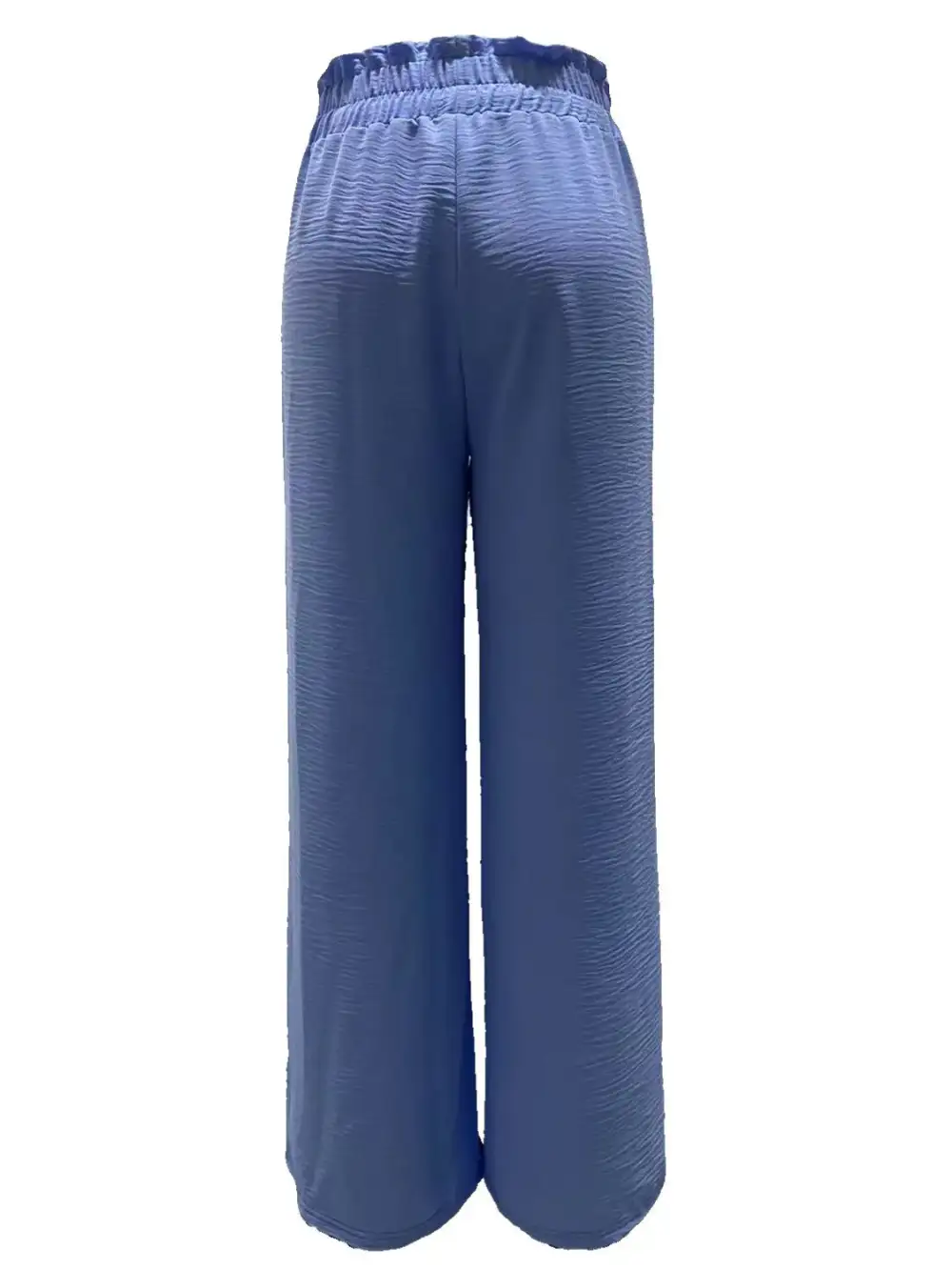 Wide Leg Slit Detail Ruffle Detail Everyday Pants