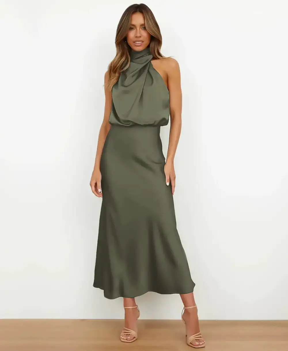  Draped Refined Midi Dress