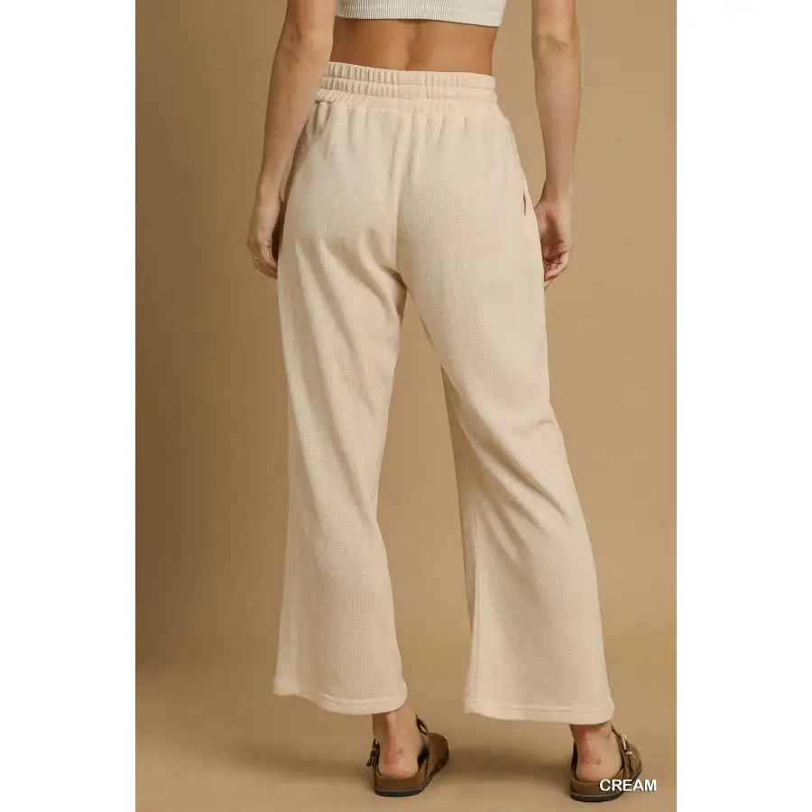 Minimal Drawstring Wide Leg Pants