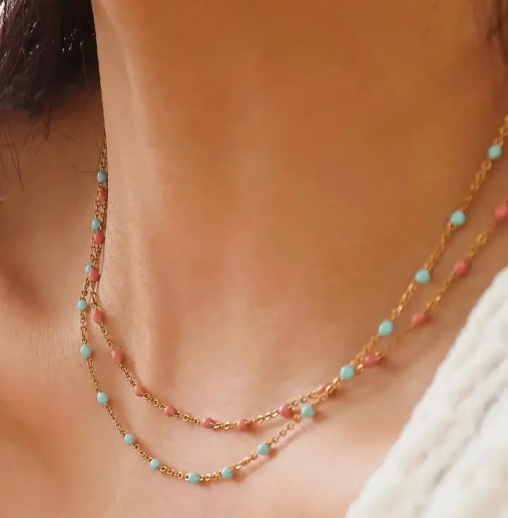 Beaded Petite Chain Necklace