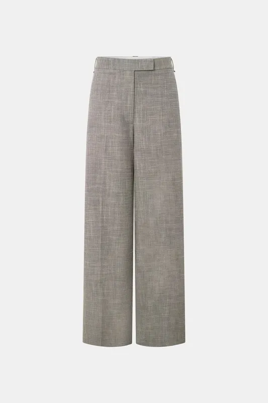 Chocolate Marle Tailored Wide-Leg Pants