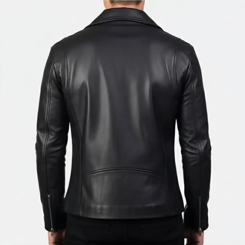 Traditional Leather Biker Motorcycle Jacket
