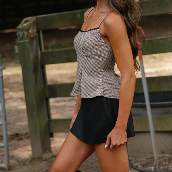 Relaxed Faux Leather High Rise Mini Skort
