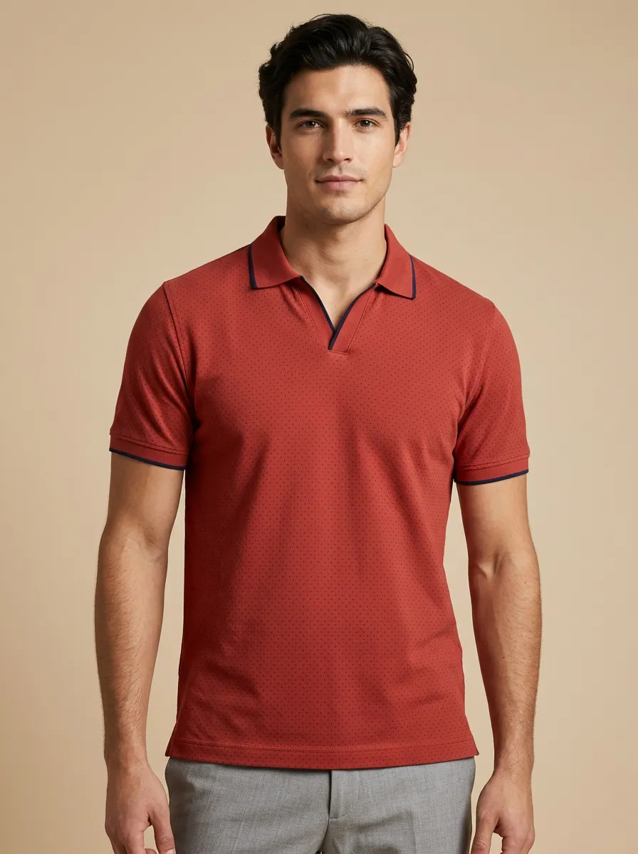Casual Micro-Dot Men's Polo Shirt