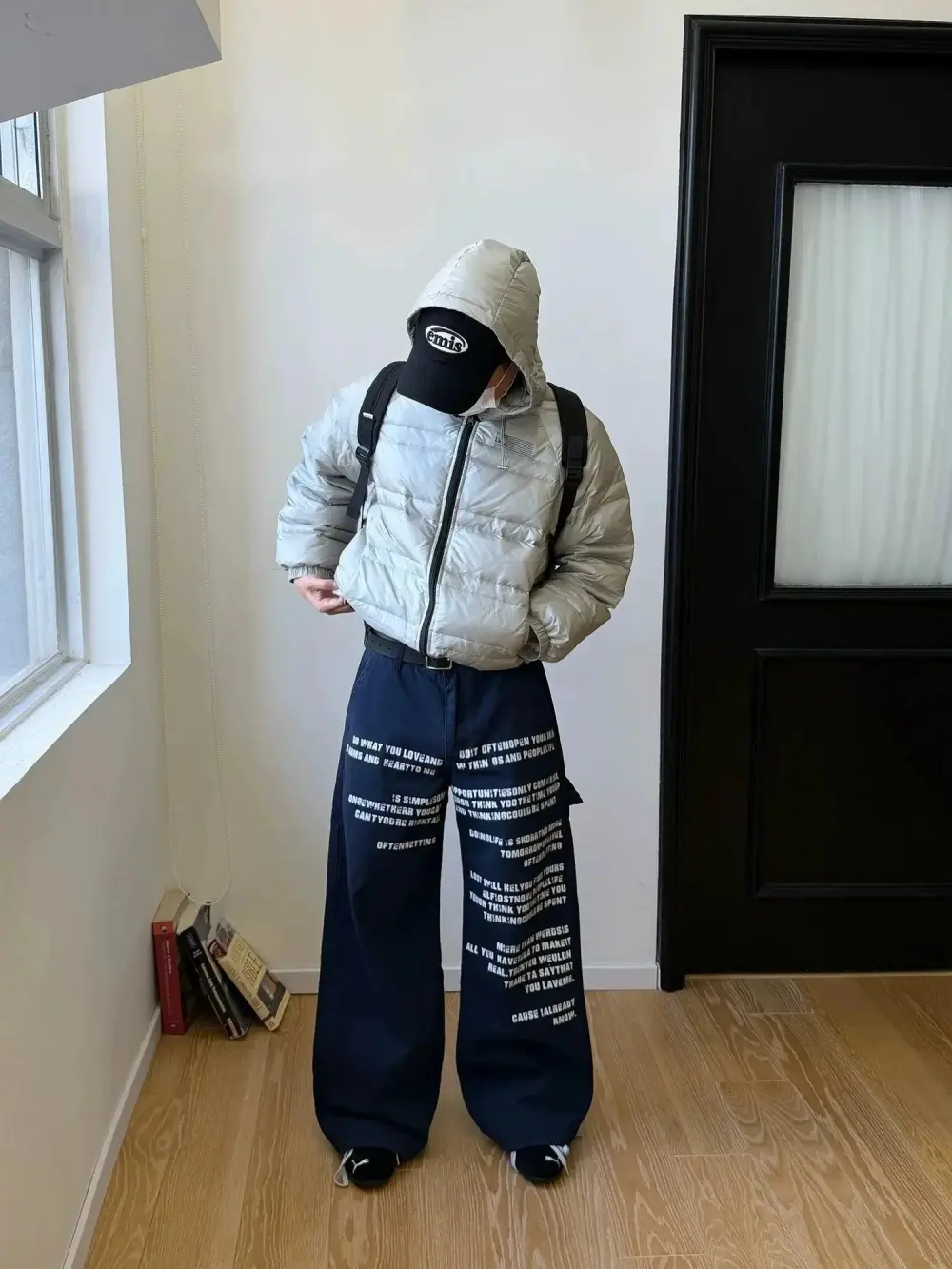 Text Print Jeans