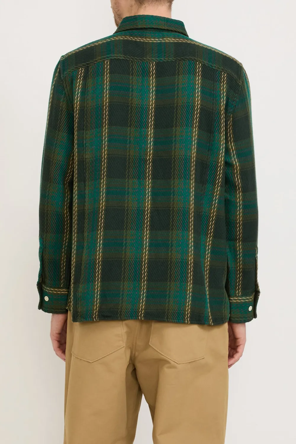 Green Checkered Long-Sleeved Shirt