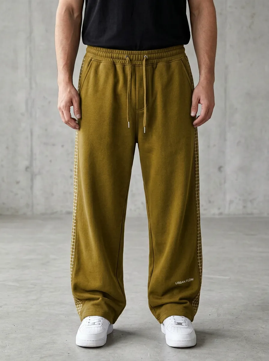 Streetwear Sweatpants Grid Men's Sweatpants