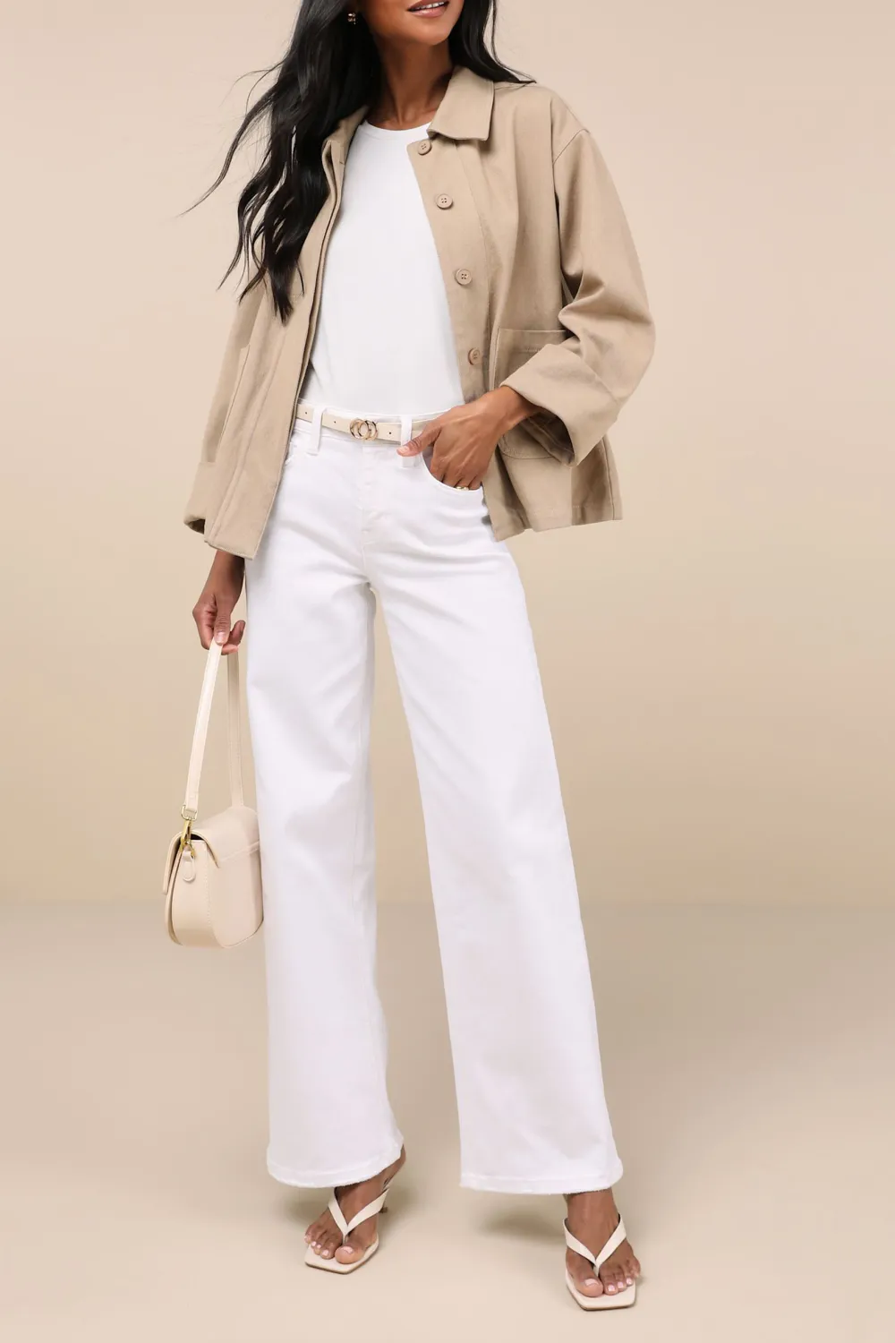 Casual Style Taupe Twill Cotton Chore Jacket