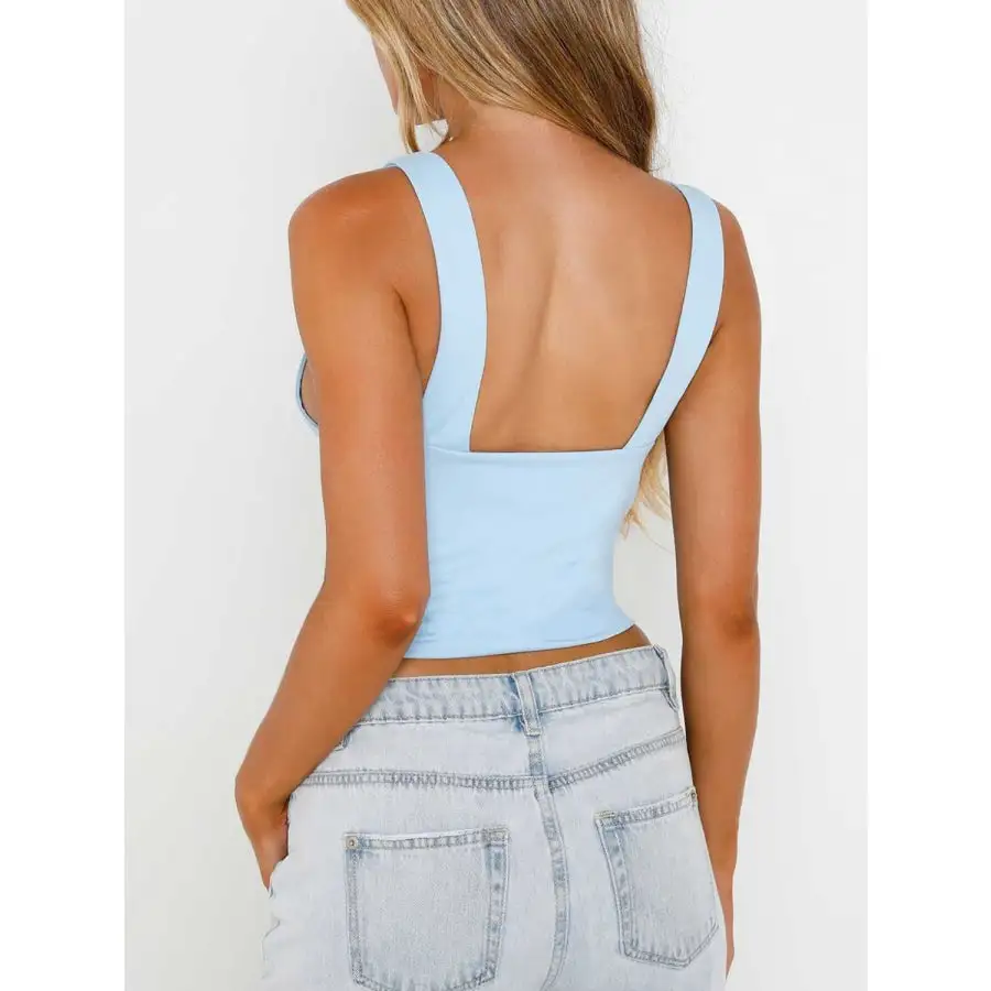 Wide Strap V Neck Tank