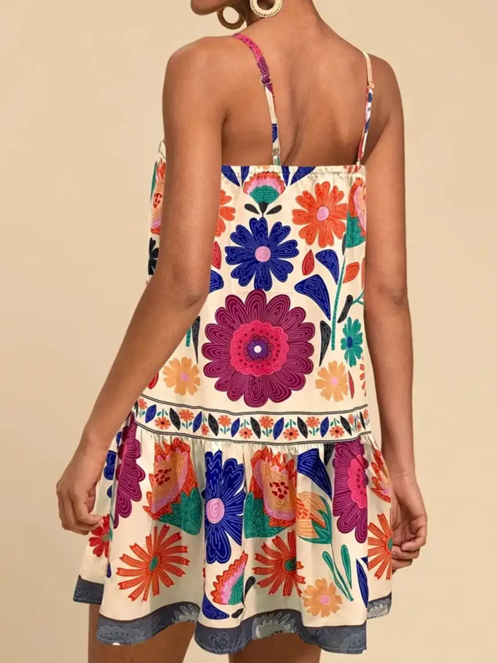 Floral Printed Sleeveless Mini Dress