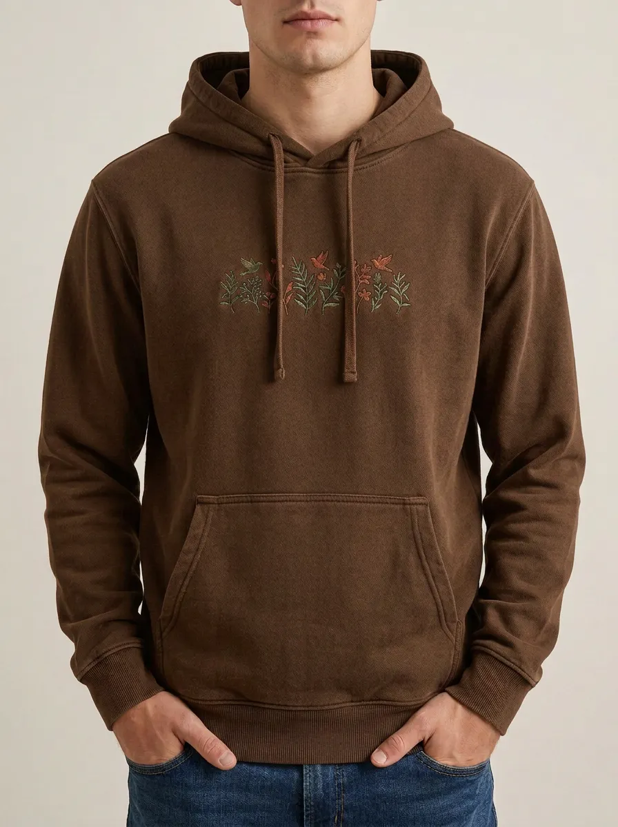 Unisex Nature Lover Bird Floral Print Hoodie