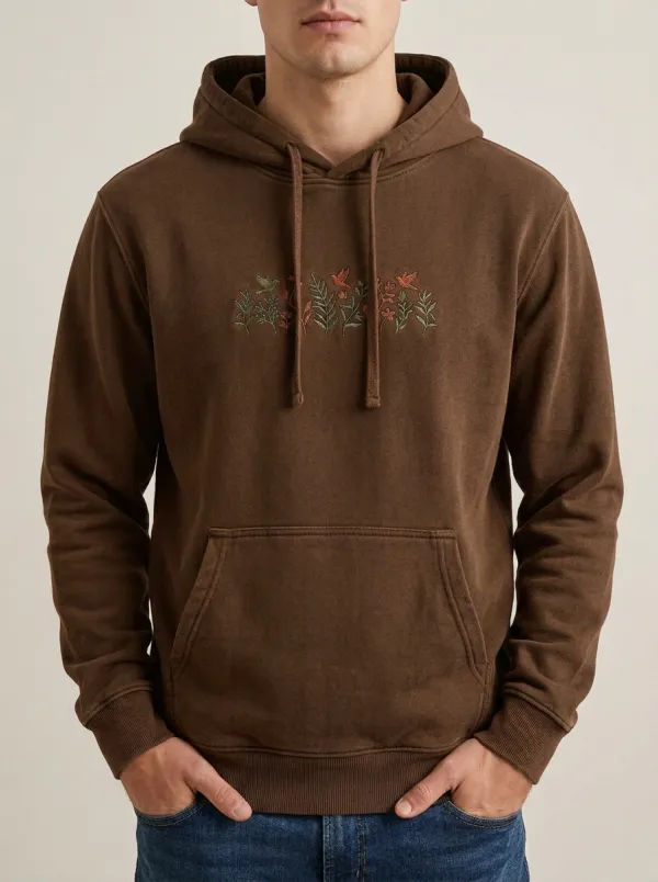 Unisex Nature Lover Bird Floral Print Hoodie