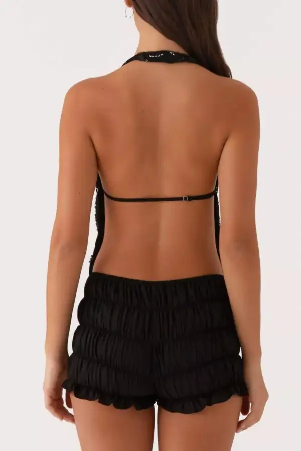 Halter-Neck Beaded Tank Top