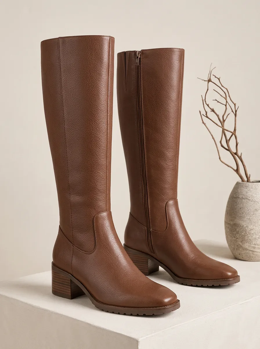 Women's Faux Leather Utility Knee High Boots