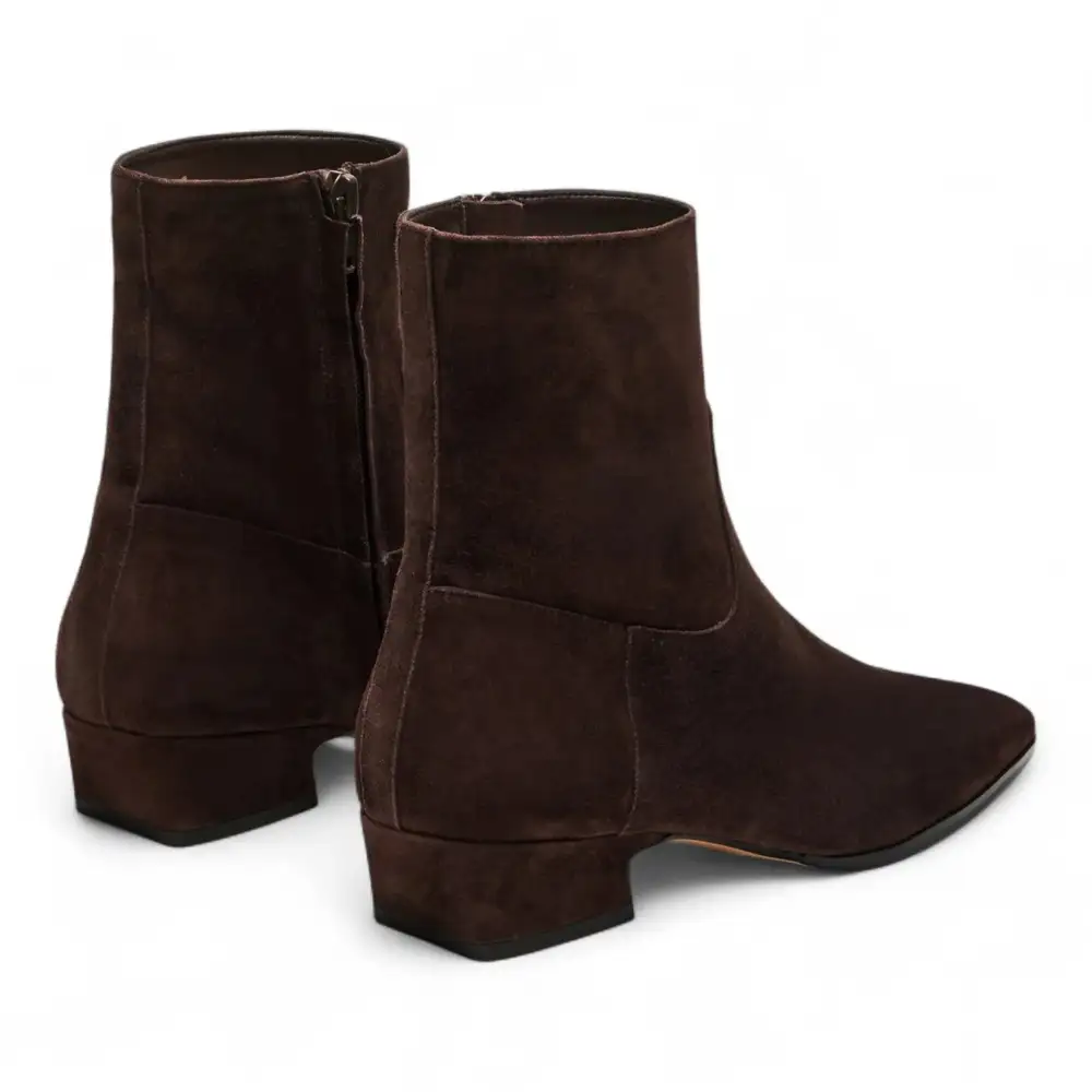 Dusty Square Toe Suede Ankle Bootie