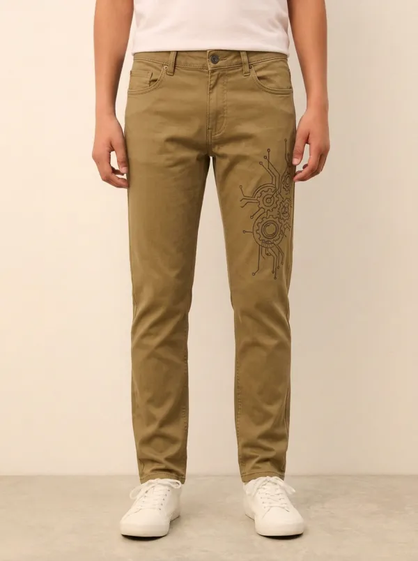 Men's Tech-Inspired Circuit Gear Printed Stretch Jeans