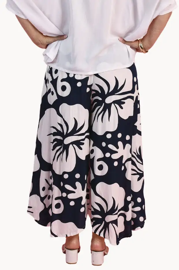 High Low Pleated Wide Leg Pants