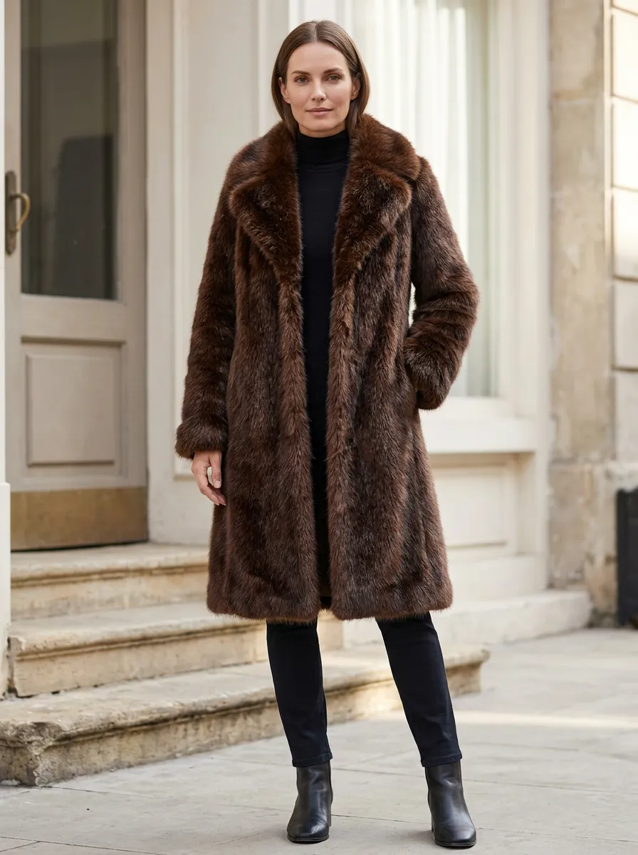 Timeless Longline Faux Fur Coat