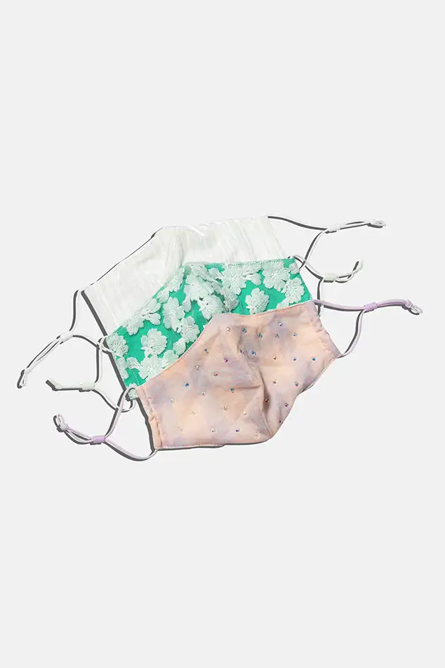 Ribbed Cotton Lace Everyday Face Mask