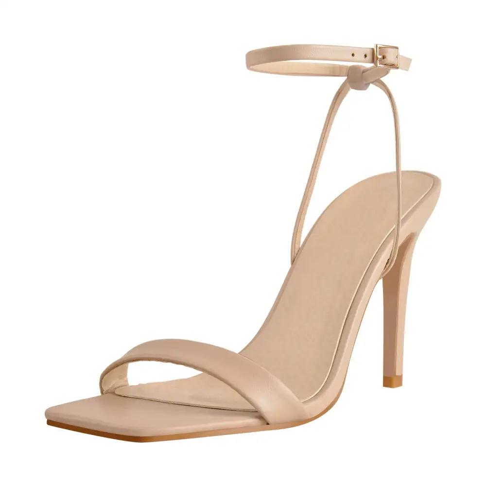 Square Toe Ankle Strap Stiletto Modern Sandals