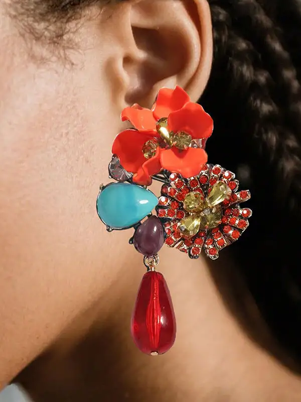 Angular Vintage-Inspired Drop Earrings