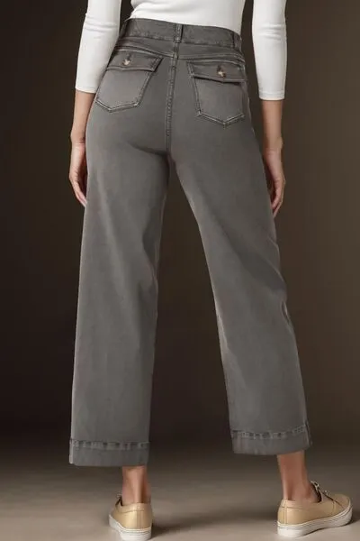 High Waist Pocket Denim Jeans