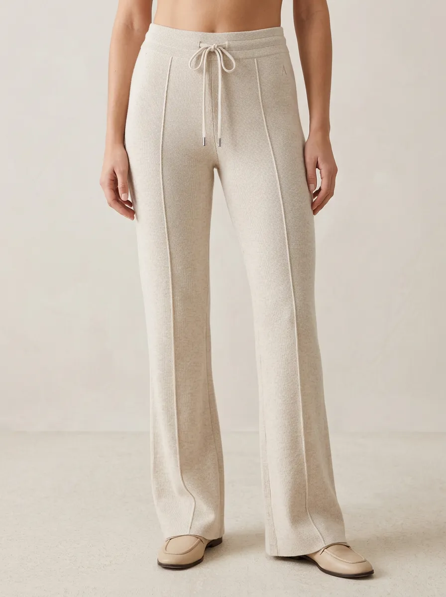 Women's Modern Ribbed Drawstring Sport Pants