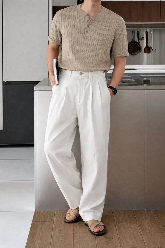Loose Pleated Baggy Trousers