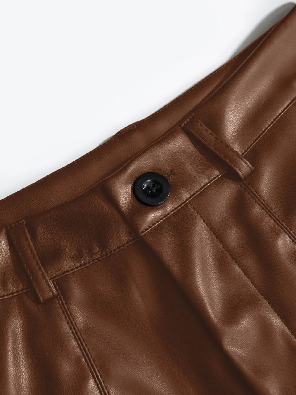 Pu Leather High Rise Shorts