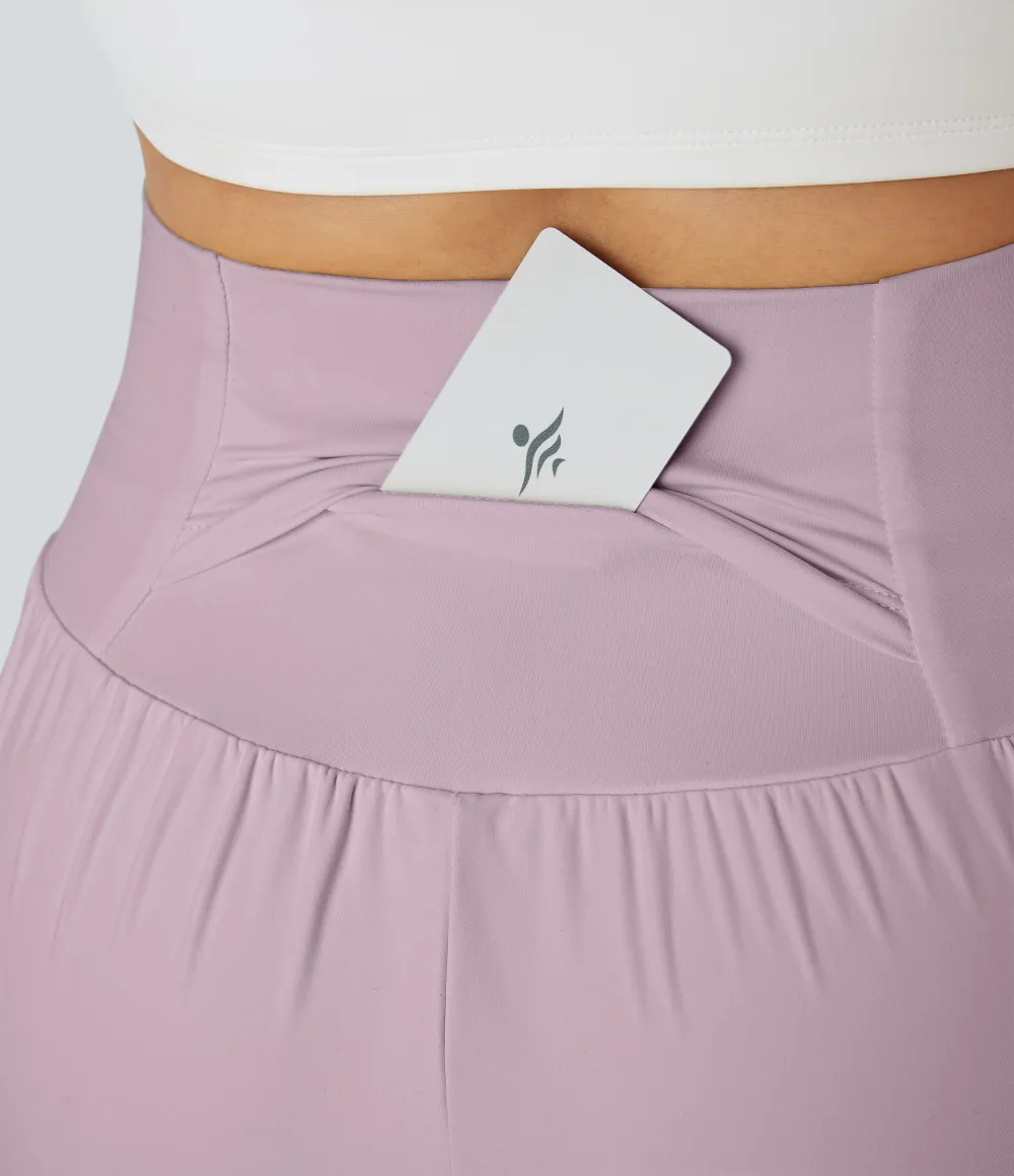 2026🔥 UK Super High Waisted Back Pocket & Side Hidden Pocket 2-in-1 Yoga Shorts