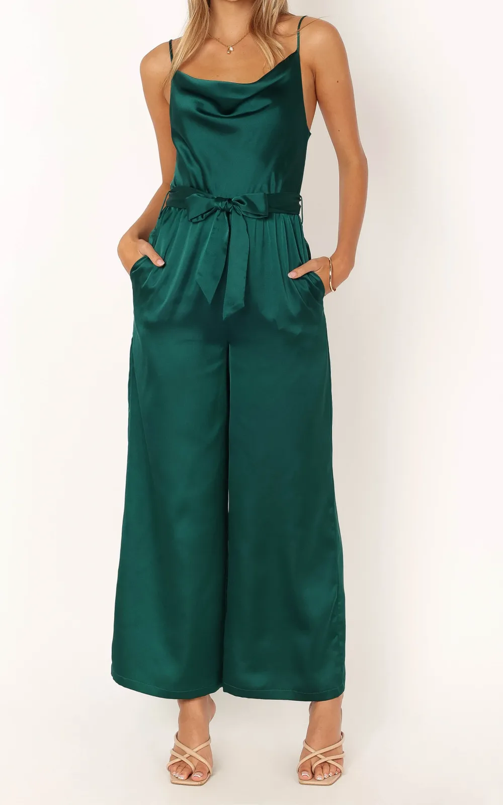 Wide-Leg Pocket Maxi Jumpsuit