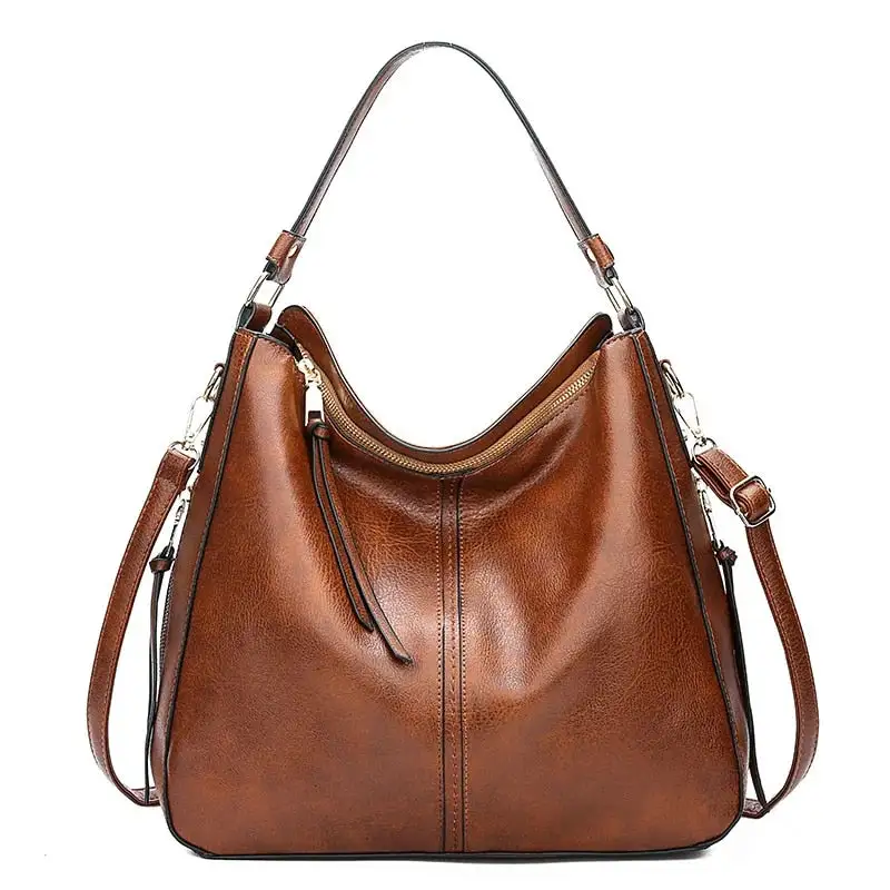  Refined Spacious Leather Hobo Tote Bag Apparel
