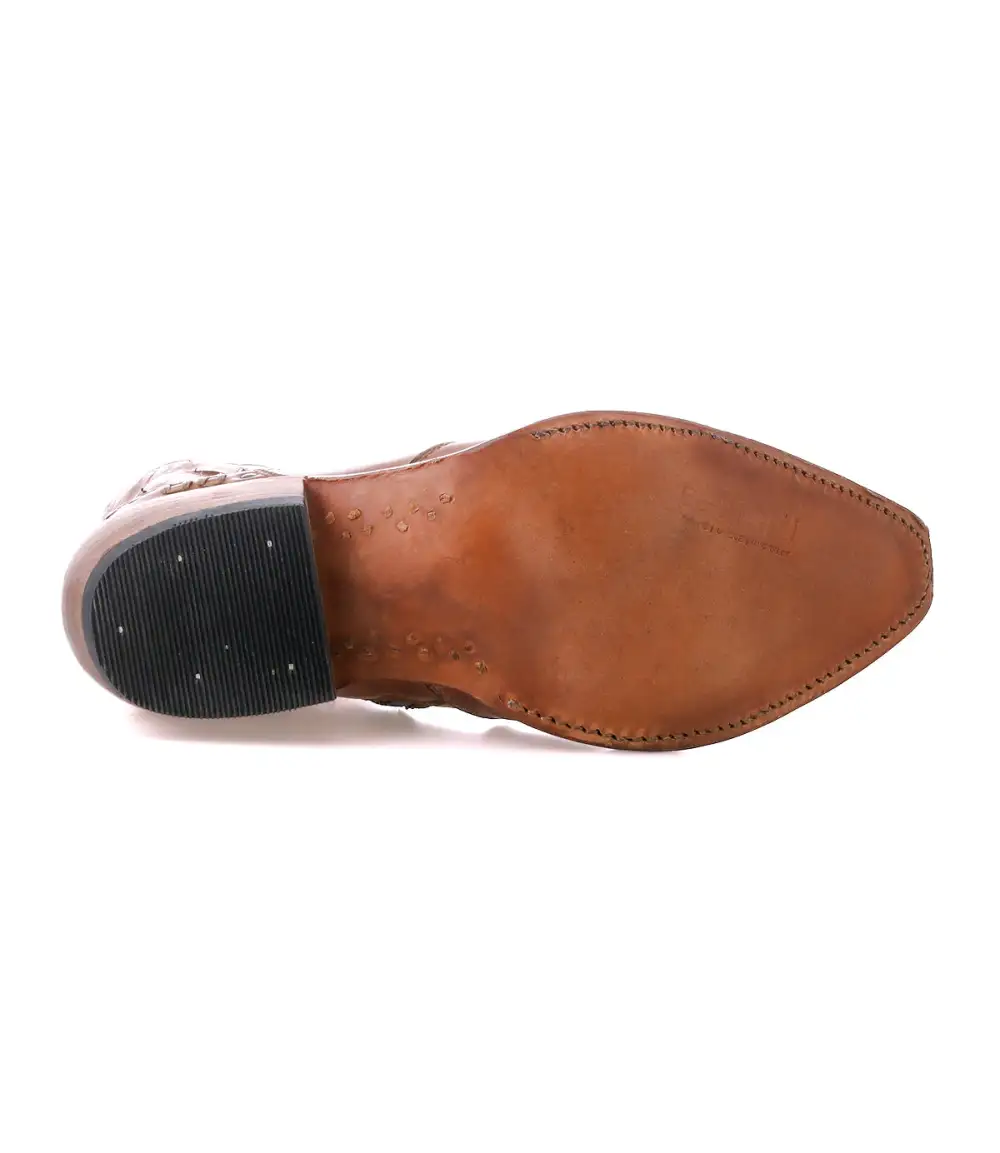 Floral-Stitched Studded Western Boots