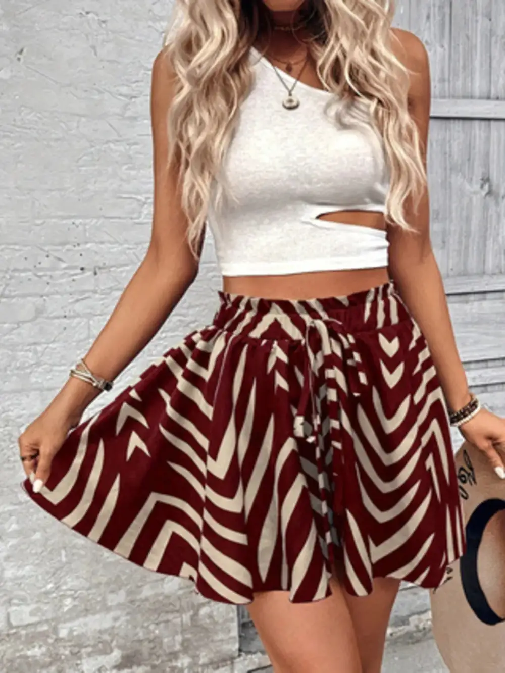 Tailored Drawstring Waist Shorts