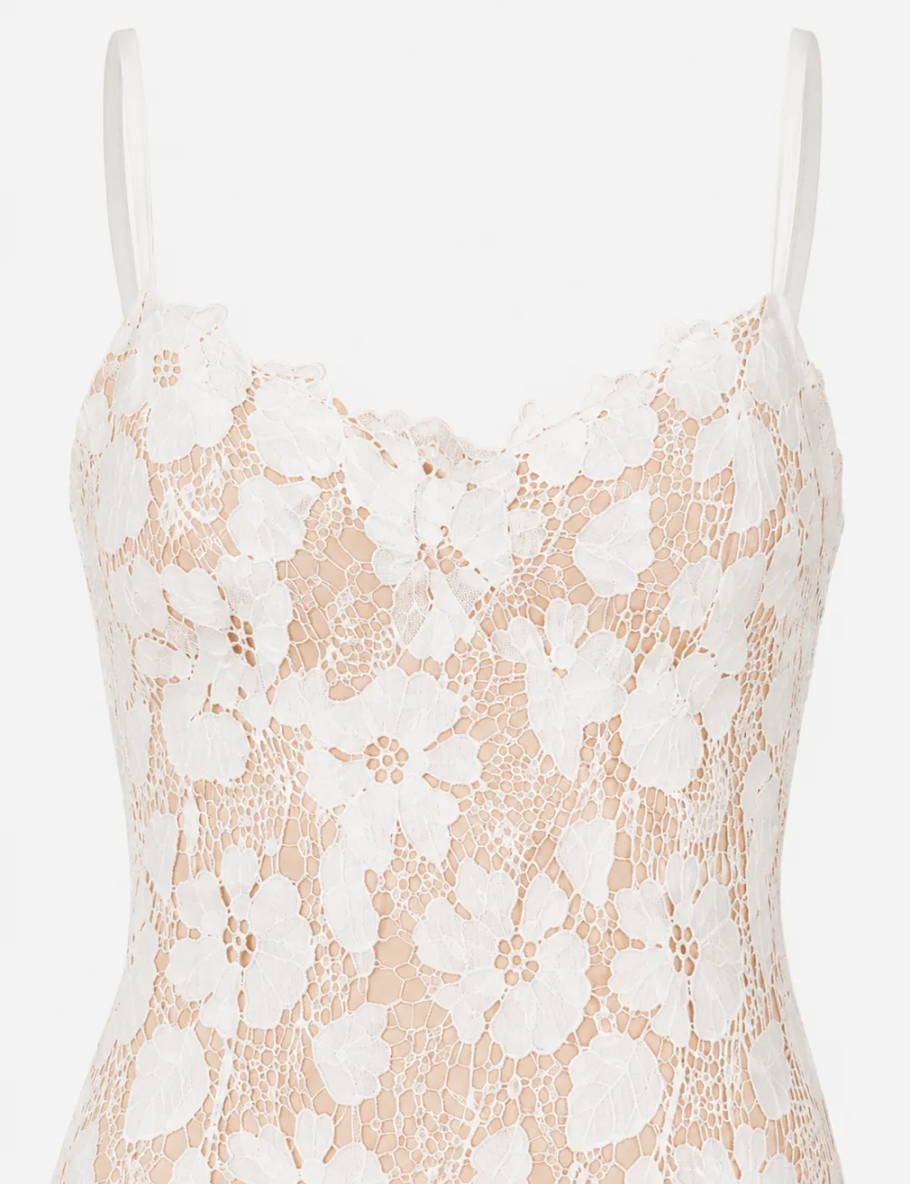 Chic Embroidery Lace Spaghetti Strap Maxi Dress