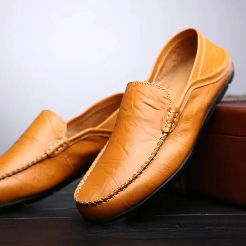 Classic Leather Slip-On Shoes