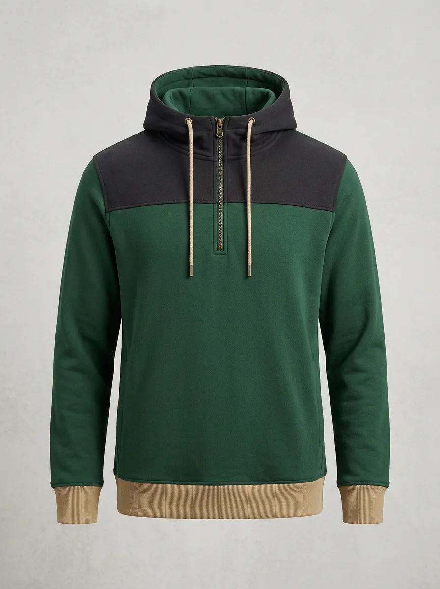 Men's Colorblock Colorblock Quarter-Zip Hoodie